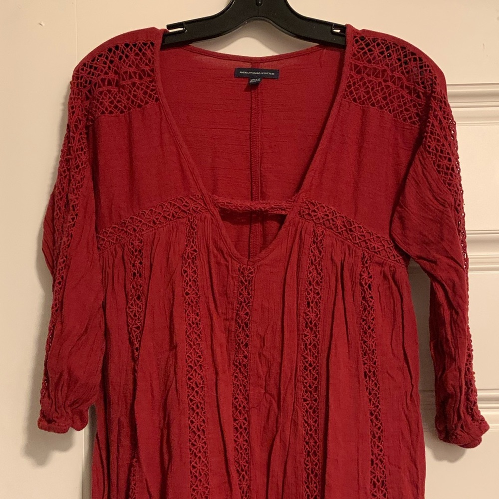 Red American Eagle boho dress